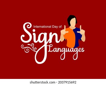 International Day of Sign Languages. Sign language banner and poster design for social media and print media.