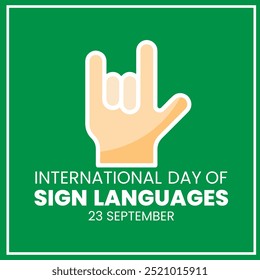 International Day of Sign Languages. Sign language banner and poster design for social media and print media.