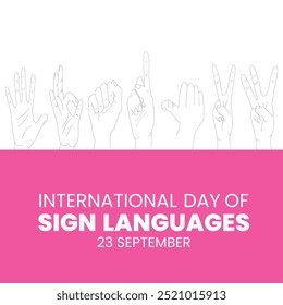 International Day of Sign Languages. Sign language banner and poster design for social media and print media.