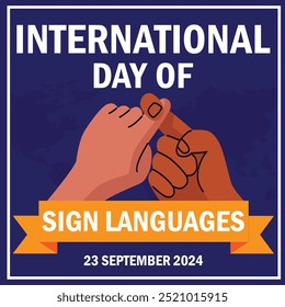 International Day of Sign Languages. Sign language banner and poster design for social media and print media.