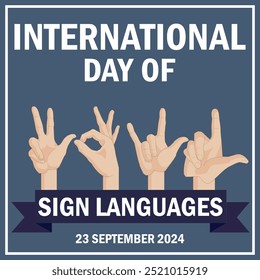 International Day of Sign Languages. Sign language banner and poster design for social media and print media.