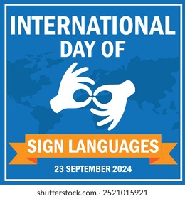 International Day of Sign Languages. Sign language banner and poster design for social media and print media.