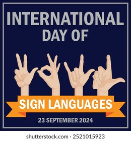 International Day of Sign Languages. Sign language banner and poster design for social media and print media.