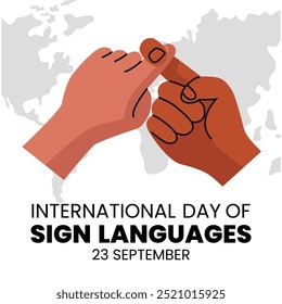 International Day of Sign Languages. Sign language banner and poster design for social media and print media.