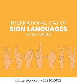 International Day of Sign Languages. Sign language banner and poster design for social media and print media.