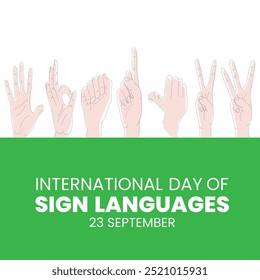 International Day of Sign Languages. Sign language banner and poster design for social media and print media.