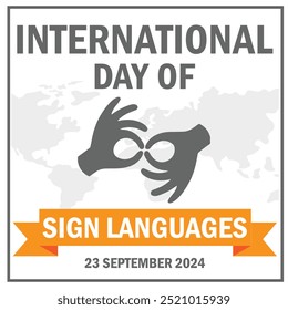 International Day of Sign Languages. Sign language banner and poster design for social media and print media.