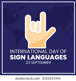 International Day of Sign Languages. Sign language banner and poster design for social media and print media.