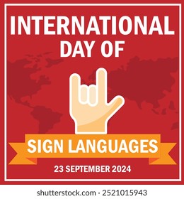 International Day of Sign Languages. Sign language banner and poster design for social media and print media.