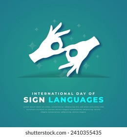 International Day of Sign Languages Paper cut style Vector Design Illustration for Background, Poster, Banner, Advertising, Greeting Card