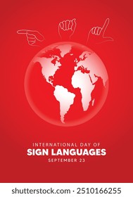 international Day of Sign Languages September 23rd vector poster