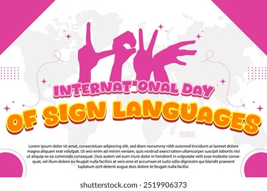 International Day of Sign Languages ​​– September 23, 2024, Attractive design, can be used on all social media platforms, beautiful color combination, get it now for the first purchase.