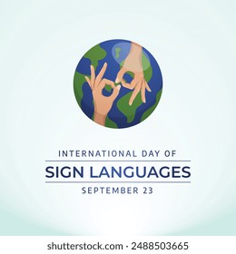 International Day of Sign Languages vector design template good for celebration usage. Day of Sign Languages design. flat design. eps 10.