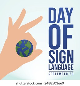 International Day of Sign Languages vector design template good for celebration usage. Day of Sign Languages design. flat design. eps 10.