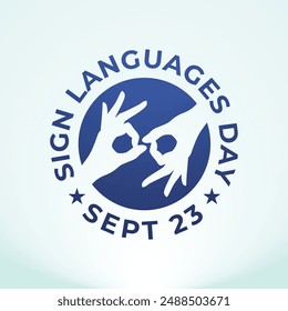 International Day of Sign Languages vector design template good for celebration usage. Day of Sign Languages design. flat design. eps 10.