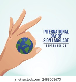 International Day of Sign Languages vector design template good for celebration usage. Day of Sign Languages design. flat design. eps 10.