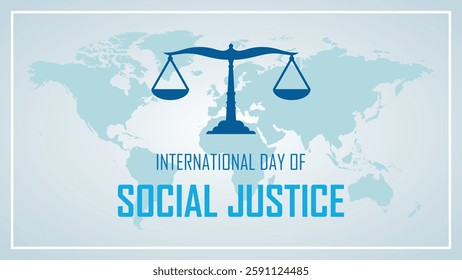 International day of social justice, human rights awareness, gain equality, stop violence and people discrimination