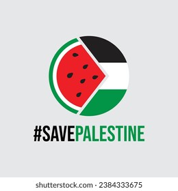 international day of solidarity with the palestinian people with flag and watermelon vector illustration