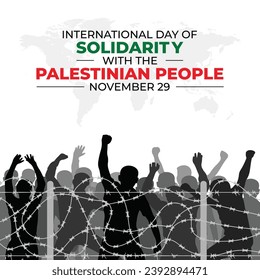 International Day of Solidarity with the Palestinian People Vector Illustration on 29 November. international day of solidarity with Palestinian people. Palestine will be free concept art.