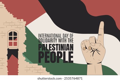 International Day of Solidarity with the Palestinian People Vector Illustration on 29 November. international day of solidarity with Palestinian people. Palestine will be free