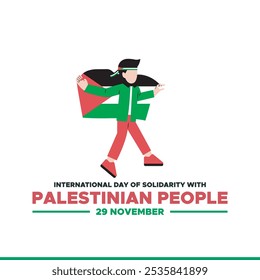International Day of Solidarity with the Palestinian People Vector Illustration on 29 November. international day of solidarity with Palestinian people. Palestine will be free concept design. 