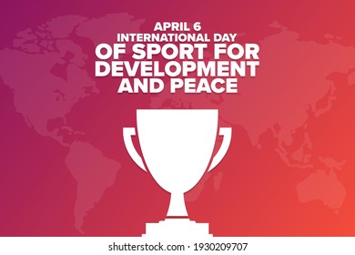International Day of Sport for Development and Peace. April 6. Holiday concept. Template for background, banner, card, poster with text inscription. Vector EPS10 illustration