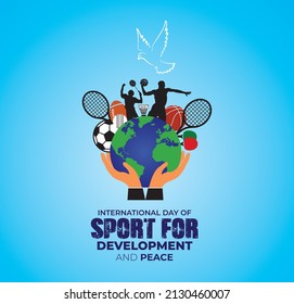 International Day of Sport for Development and Peace. Template for background, banner, card, poster. vector illustration.