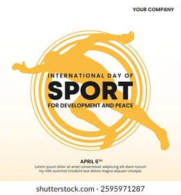 International Day of Sport for Development and Peace design with a running man silhouette