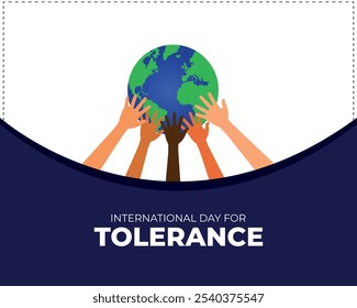International Day for Tolerance. 16 November. Holiday concept. Template for background with banner, poster and card. Vector illustration.