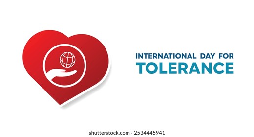 Día Internacional De La Tolerancia. Ideal para tarjetas, Anuncios, carteles, redes sociales y más. El fondo blanco. 