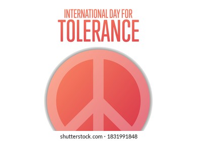 International Day for Tolerance. November 16. Holiday concept. Template for background, banner, card, poster with text inscription. Vector EPS10 illustration