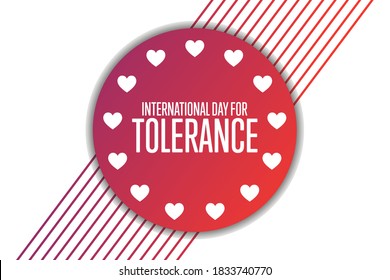 International Day for Tolerance. November 16. Holiday concept. Template for background, banner, card, poster with text inscription. Vector EPS10 illustration