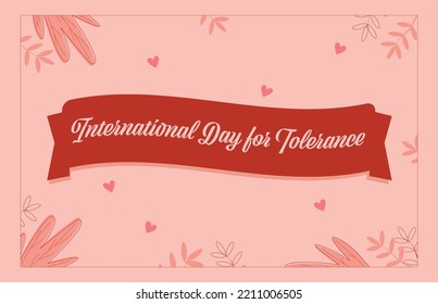 International Day for Tolerance. November 16. Holiday concept. Template for background, banner, card, poster with text inscription.