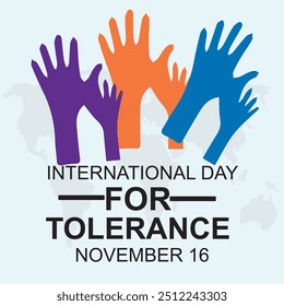 Dia Internacional da Tolerância. Vetor de 16 de novembro