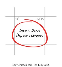 Internationaler Tag für Toleranz, 16. November - Kalendertag.