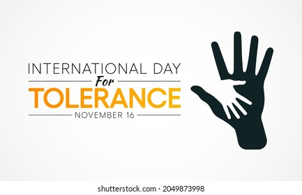 International day for Tolerance is observed every year on November 16, to generate public awareness of the dangers of intolerance. vector illustration