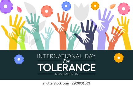 International day for Tolerance is observed every year on November 16, to generate public awareness of the dangers of intolerance. vector illustration