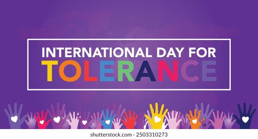 International day for Tolerance is observed every year on November 16, to generate public awareness of the dangers of intolerance. vector illustration	