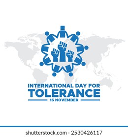 International day for Tolerance is observed every year on November 16, to generate public awareness of the dangers of in tolerance. vector illustration, vector graphic, banner, template design