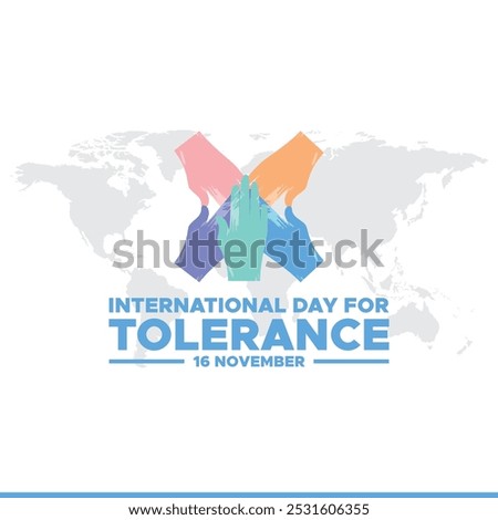 International day for Tolerance is observed every year on November 16, to generate public awareness of the dangers of in tolerance. vector illustration, vector graphic, banner, template design