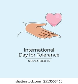 International Day for Tolerance Day vector design template good for celebration usage. International Day for Tolerance Day design. continuous line drawing. eps 10.