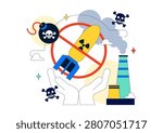 International Day for the Total Elimination of Nuclear Weapon Illustration Featuring Nuclear Disarmament, Peace Campaign, and Anti Nuclear Protest