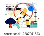 International Day for the Total Elimination of Nuclear Weapon Illustration Featuring Nuclear Disarmament, Peace Campaign, and Anti Nuclear Protest