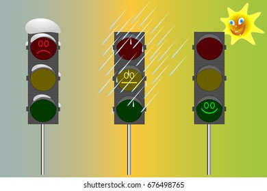 International Day of Traffic Lights / holiday / vector