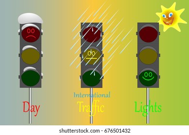 International Day of Traffic Lights / holiday / vector