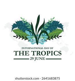 International day of the Tropics. 29th June International day of the tropics banner. international day of tropics, celebrate, greeting card.