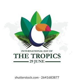 International day of the Tropics. 29th June International day of the tropics banner. international day of tropics, celebrate, greeting card.