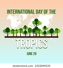Vector de plantilla del Día Internacional del Trópico. Vector de plantilla del día mundial de los trópicos.