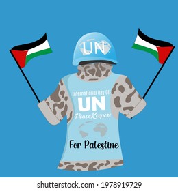 international day of UN peacekeepers concept. For Palestine freedom. illustration vector