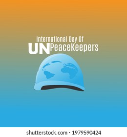 international day of UN peacekeepers concept. helmet of UN peacekeepers. illustration vector